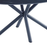 Casa Vital MELISANA Table à manger ovale Noir mat avec motif marbré 160 x 90 x 76 cm Charge maximale 50 kg
