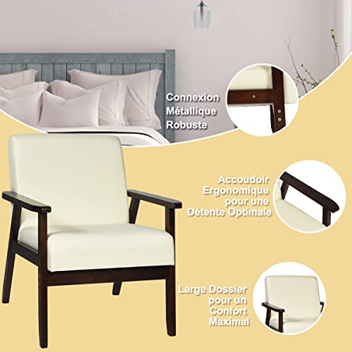 Fauteuil D'appoint En Tissu Yaheetech - Assise Jaune/bleu Marine/gris, Dossier Inclinable, Neuf