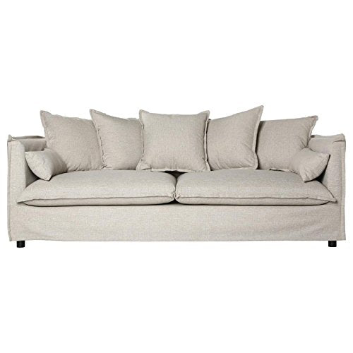 Canapé Lin 3 Places Odilon Beige Canapé Lin 3 Places Odilon Beige