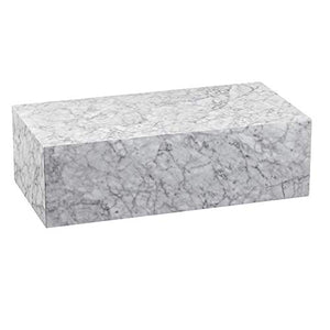 KADIMA DESIGN basse 100x30x50 cm MDF brillant aspect marbre blanc