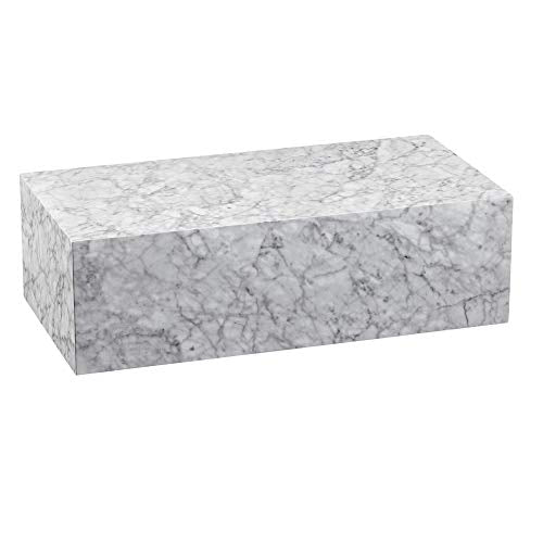 KADIMA DESIGN basse 100x30x50 cm MDF brillant aspect marbre blanc KADIMA DESIGN basse 100x30x50 cm MDF brillant aspect marbre blanc