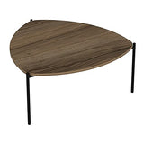 [en.casa] Table Basse Triangulaire Meuble de Salon Design Panneau de Particules Métal 40 x 90 x 89 cm Effet Noyer Noir