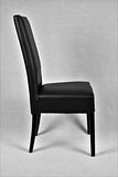 Tommychairs - Set 4 chaises Luisa pour Cuisine, Bar et Salle à Manger, Robuste Structure en Bois de hêtre peindré en Noir, Assise et Dossier rembourrés et revêtus en Cuir Artificiel Couleur Noir