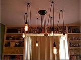 Lampop Suspension Luminaire Induistrielle Lampe Araignée 6 Bras Réglable Lampe Lustre Rétro Vintage Multi-Lumière Eclairage de plafond Luminaire Pendentif pour Chambre Restaurant Bar