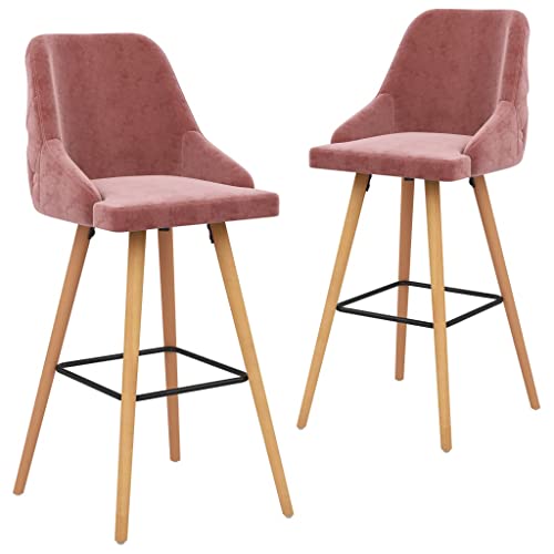 vidaXL 2X Chaises de Bar Sièges de Comptoir Tabourets de Pub Chaises de Bistro Chaises de Comptoir Tabourets de Bar Sièges de Bistro Rose Velours vidaXL 2X Chaises de Bar Sièges de Comptoir Tabourets de Pub Chaises de Bistro Chaises de Comptoir Tabourets de Bar Sièges de Bistro Rose Velours