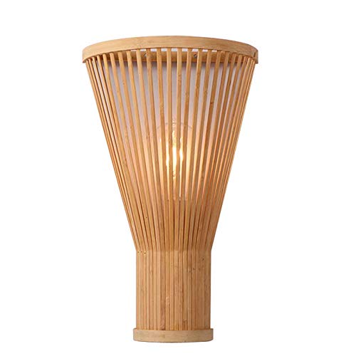 Applique Murale Bambou Et Rotin Rustique Yenisai - Lampe Murale E27 Pour Chambre Et Salon