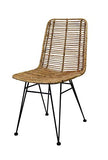 animal-design MAGY Chaise en rotin moderne tressée pour salle à manger, salon, marron clair, couleur : marron clair
