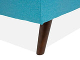 Beliani Canapé Clic-Clac en Tissu Bleu Convertible en Lit Confortable pour Salon Scandinave Moderne
