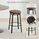 SHOCOKO Swivel Bar Stools Tabouret de comptoir de cuisine avec assise en cuir synthétique et cadre en métal robuste, moderne, pour îlot de cuisine, bar, salle à manger, marron