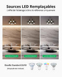 Bojim Plafonnier 6 Spots Orientable, Luminaire Plafonnier LED Pivotants, Moderne Spots de Plafond Noir Mat Plafonnier Spot GU10 pour Cuisine Couloir Salon Chambre Coucher, Sans Ampoule