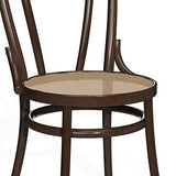 Dijon Lot de 2 chaises en bois de bougé, wengé, bois d'arc, tresse naturelle, style vienne, chaise pub