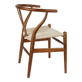 Tomile Wishbone Chaise en Y en bois massif et rotin naturel