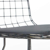 mina concept 28-1 Chaise design industriel en fil de fer – 45 cm d'assise, 81 cm de hauteur avec dossier – Coussin de siège noir