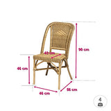Rotin Design Lot de 6 chaises Selva Miel en Osier