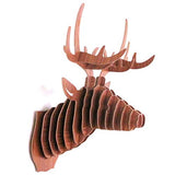 Le comptoir canadien Tête de cerf Naturel en Bois en 3D - Naturel