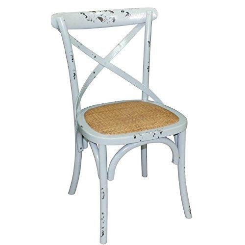 Boléro gg655 Chaises de salle à manger en bois avec dossier, Bleu (Lot de 2)