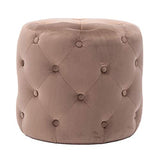 LHQ-puffs Tabouret avec Repose-Pieds rembourré et capitonné, Pouf Rond Confort en Velours, décoration de Meubles