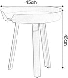 FHW Side Table de chevet Coin Table nordique Salon Table basse ronde Table basse Mode Creative bois Table d'appoint table basse (Color : Black, Size : 72 * 40cm)