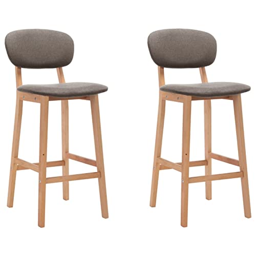 Chusui Lot de 2 tabourets de bar, bar, bar Stools, comptoir, tabouret de bar, tabouret de cuisine, tabouret de comptoir, accessoires de bar, tissu taupe