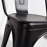 Kosmi - Lot de 4 Chaises Noires en métal Noir Mat Style Industriel Factory