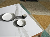 Angel Cerdá Table basse carrée avec couvercle en porcelaine, structure en bois de noyer, style moderne