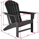 TecTake 800814 Chaise de Jardin Extérieur Design Adirondack Forme Ergonomique Résistant aux Intempéries Charge Max. 120 Kg – Diverses Couleurs (Noir)