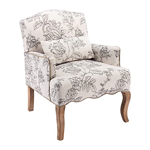 chairus Chaise Longue Rembourré en Lin Rétro Canapé Fauteuil à Imprimé avec Pieds en Bois Chaise de Loisirs pour Balcon Salon (Beige) chairus Chaise Longue Rembourré en Lin Rétro Canapé Fauteuil à Imprimé avec Pieds en Bois Chaise de Loisirs pour Balcon Salon (Beige)
