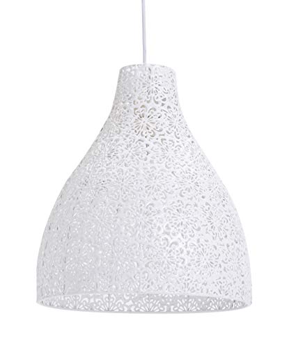 Luminaire Zephir,suspension métal, 40 W, blanc, ø 28 x H 32 cm