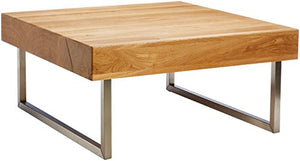 HomeTrends4You 266222 Table Basse en chêne Massif huilé, 75 x 35 x 75 cm