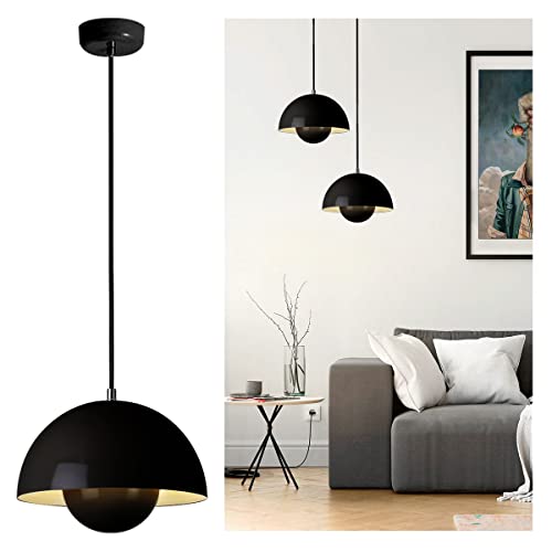 EMISOO Luminaires suspendus à dôme industriel Lampe suspendue au plafond vintage Led Lampe suspendue moderne pour îlot de cuisine Salle à manger Salon EMISOO Luminaires suspendus à dôme industriel Lampe suspendue au plafond vintage Led Lampe suspendue moderne pour îlot de cuisine Salle à manger Salon