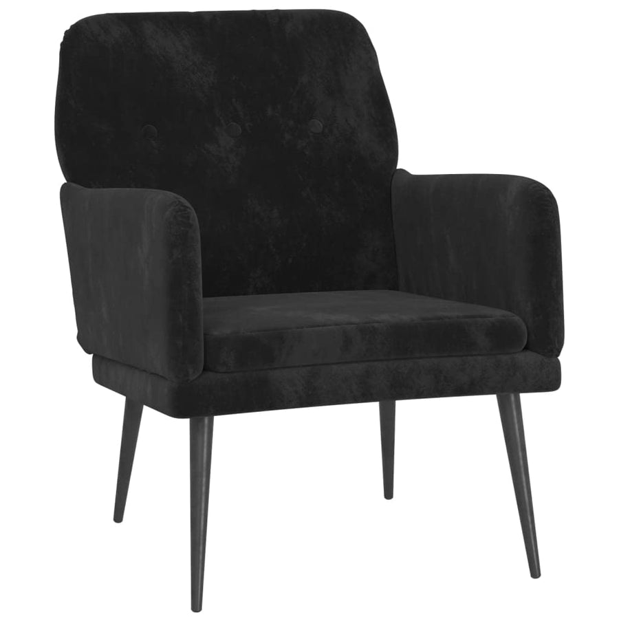 vidaXL Fauteuil Noir 62x79x79 cm Velours vidaXL Fauteuil Noir 62x79x79 cm Velours