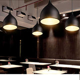 LED Moderne Simple Luminaire Suspension Vintage Rétro E27 Style Industriel en Métal DIY Installation pour éclairage Café Cuisine Salle à manger Salon (noir)