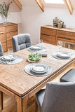 LoftStory Table de salle à manger extensible en chêne Monténégro 40, 160-250 x 90 x 78 cm, bois massif chêne, idéale pour la cuisine, le salon, les meubles style nordique, couleur chêne rustique