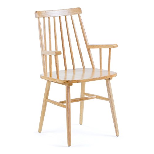 Kave Home - Chaise de Salle à Manger Tressia Natural avec accoudoirs en Bois Massif de Caoutchouc Kave Home - Chaise de Salle à Manger Tressia Natural avec accoudoirs en Bois Massif de Caoutchouc