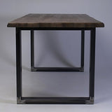 CosyWood Rough Edge Moderne Table de Salle à Manger, Fernanda (Brown)-Black (Mild Steel), 8 Seater W200xD90xH75cm