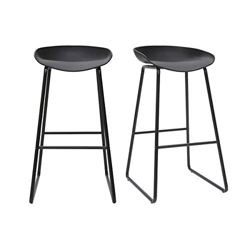 Miliboo Tabourets de Bar Design Noirs H75 cm (Lot de 2) Pebble Miliboo Tabourets de Bar Design Noirs H75 cm (Lot de 2) Pebble
