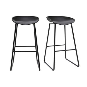 Miliboo Tabourets de Bar Design Noirs H75 cm (Lot de 2) Pebble