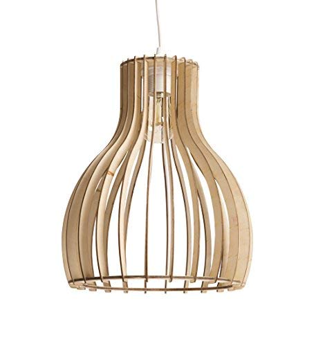 Luminaire Helsinki S, suspension bois, 60 W, naturel, ø 28 x H 34 cm Luminaire Helsinki S, suspension bois, 60 W, naturel, ø 28 x H 34 cm