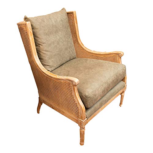 Amadeus Fauteuil Christie cannage et Cuir, Brown, Unique Amadeus Fauteuil Christie cannage et Cuir, Brown, Unique