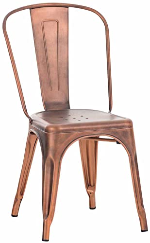 Chaise Empilable Au Design Industriel Benedikt I Siège Original en Métal avec Dossier Haut I Pieds avec Patins De Protection I Assise 46 cm, Couleur:cuivre Chaise Empilable Au Design Industriel Benedikt I Siège Original en Métal avec Dossier Haut I Pieds avec Patins De Protection I Assise 46 cm, Couleur:cuivre