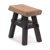 Design Delights Tabouret en bois rustique vintage 40" - Bois dur recyclé - Tabouret en bois massif - 43 x 45 x 27 cm (H x l x P) - Noir nature