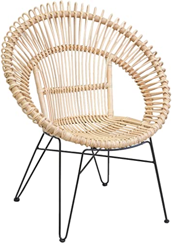 AUBRY GASPARD Fauteuil Soleil en rotin Naturel et métal AUBRY GASPARD Fauteuil Soleil en rotin Naturel et métal