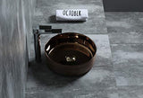 Starbath Plus - Lavabo en céramique - Forme ronde - Couleur Cuivre - Dimensions 35 x 35 x 12 cm - Idéal pour les plans de travail dans la salle de bains et les meubles de toilettes