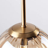 LFsem Plafonnier Simple Tête Coloré Ø15cm Globe En Verre Suspension E27 Loft Chambre Restaurant Suspension Lustre Simple Moderne (Ambre)