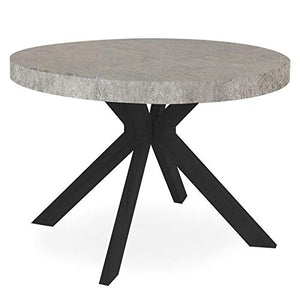 Paris Prix - Table Ronde Extensible zefane 160-260cm Noir & Gris