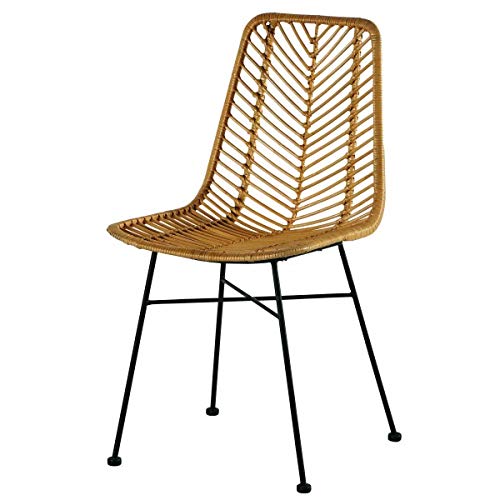 KOH DECO Chaise en rotin & métal Coco