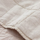 URBANARA Karlay Mini Couvre-lit en lin matelassé 130 x 170 cm – 100 % lin – Idéal comme jeté de lit, plaid pour lit 1 personne – Naturel