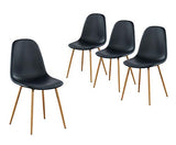 BAITA Birgit Lot de 4 chaises, Noir, h86cm