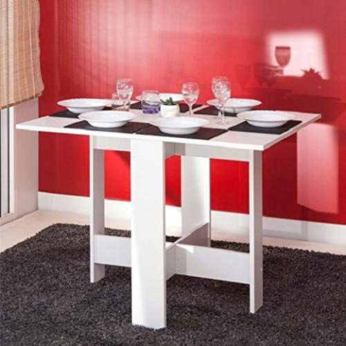 Table Pliante Contemporain avec 2 Abattants Blanc 103 x 76 x 73,4 cm, 2050A2100X00