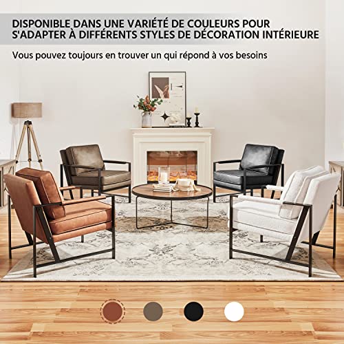 Yaheetech Fauteuil de Salon Confortable Cadre Métal Fauteuil de Chaise –  Shop Planète Déco